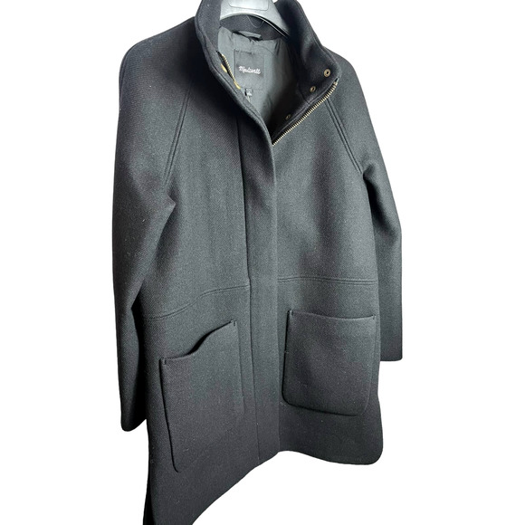 Madewell Estate Cocoon Coat in Insuluxe Fabric, Wool | Size Small, Black NEW - Picture 5 of 10